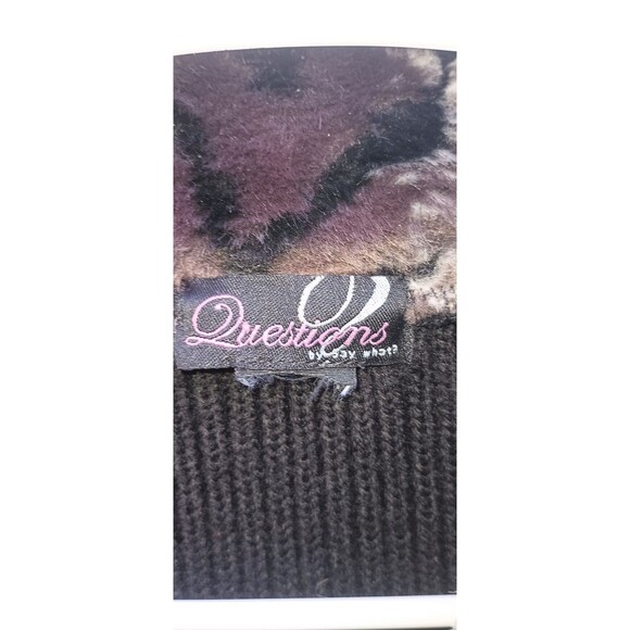 Vintage 90s Questions Faux Fur Womens Med Vest Full Zip Tiger Print Mob Wife Y2k - Picture 3 of 7